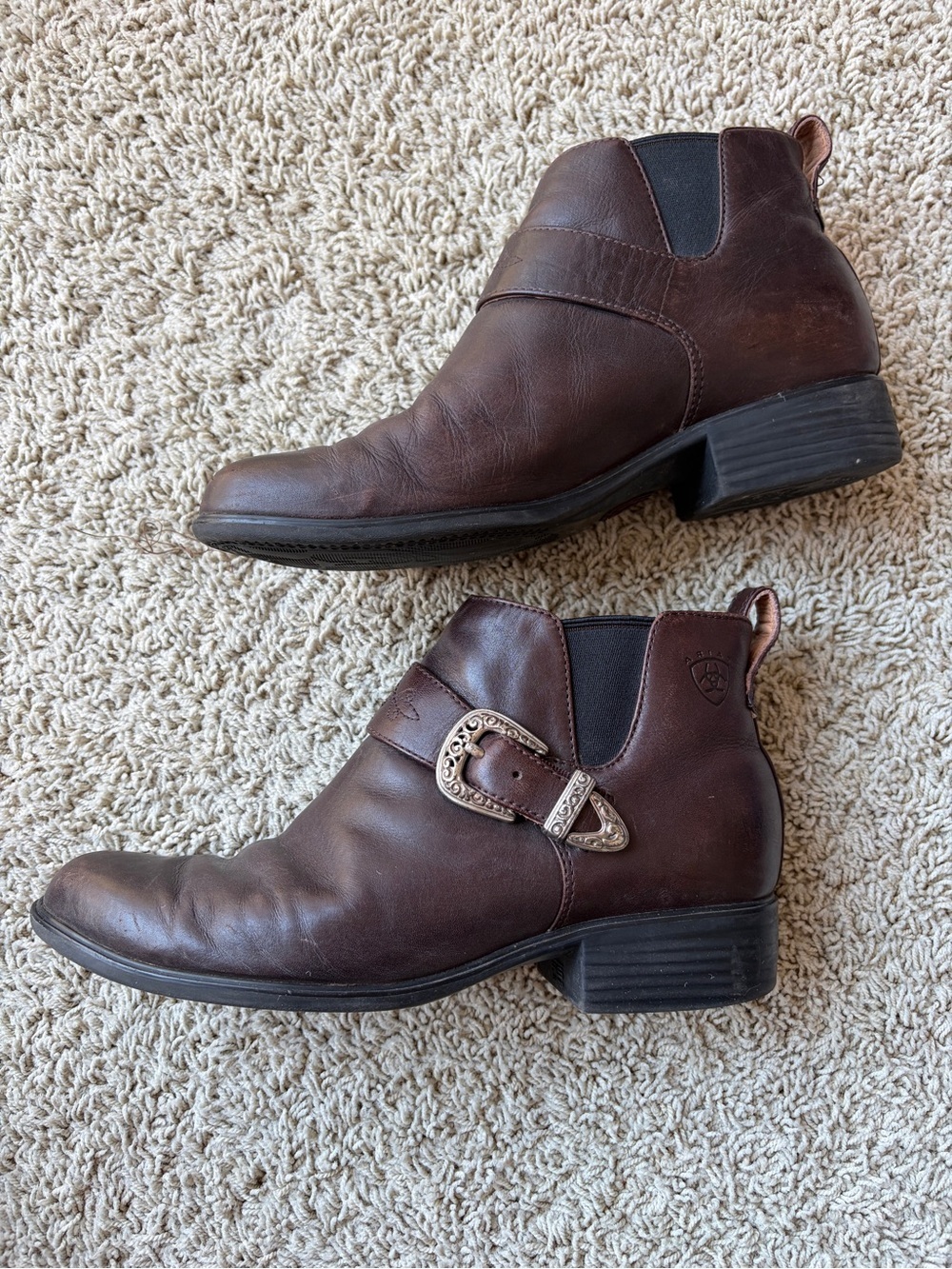 Ariat Jenna Western Ankle Boots 8.5B Brown Leather Cowboy Equestrian